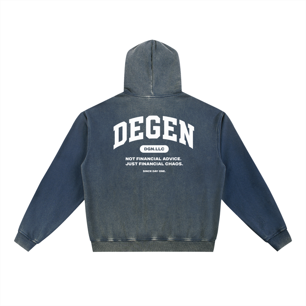 Vintage Washed Gradient Fleece Hoodie