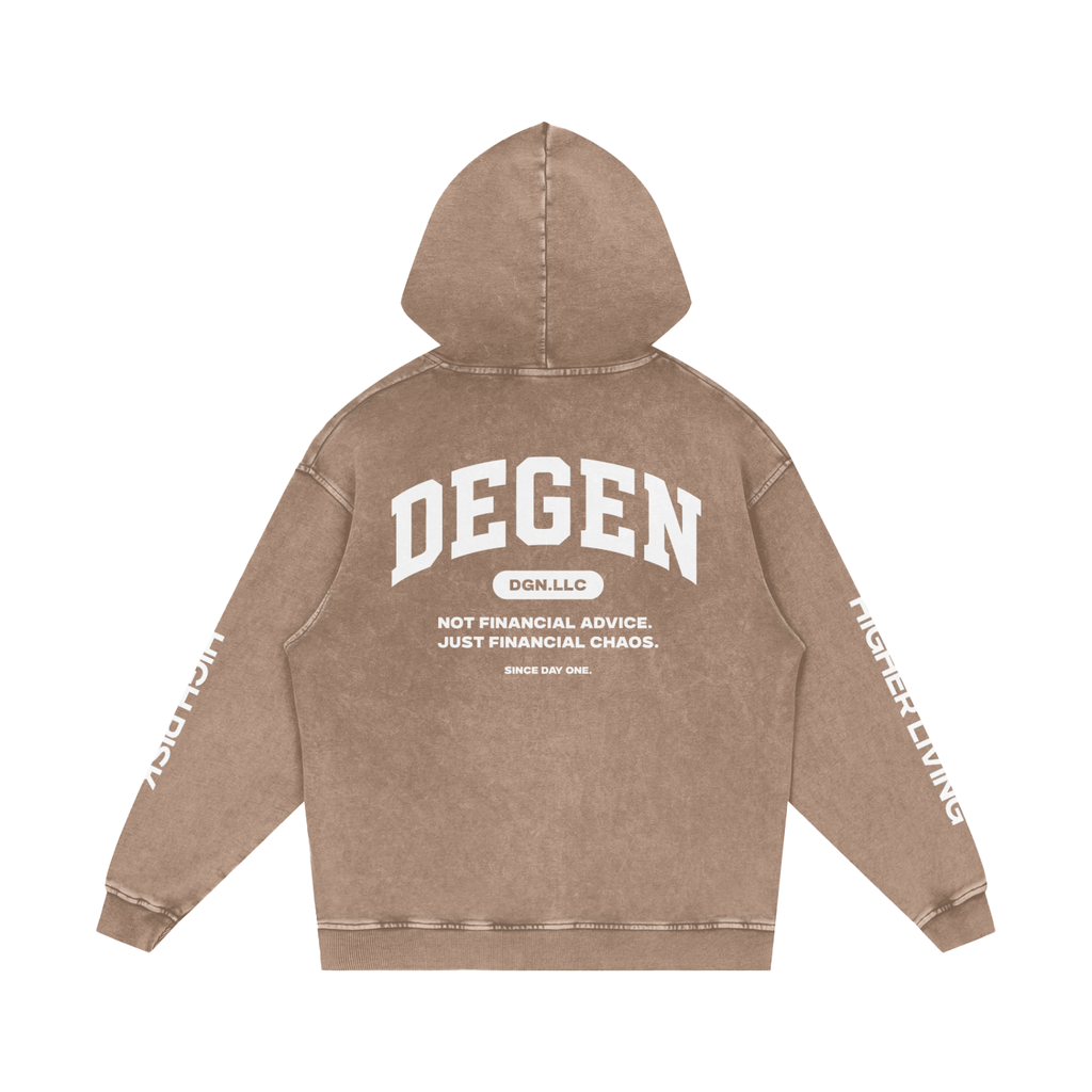 Snow Washed Loose Cotton Hoodie
