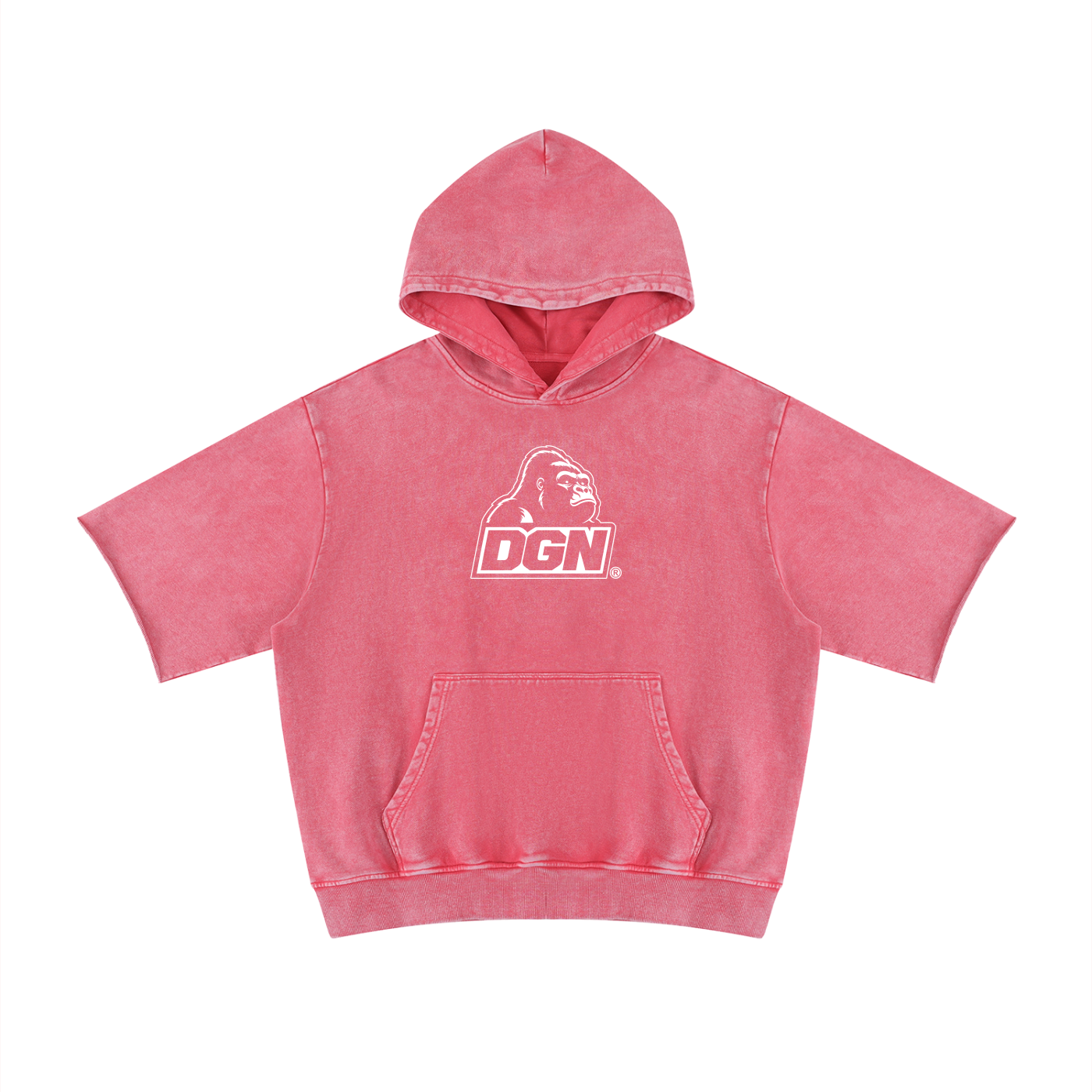 Unisex Mineral Wash Short Sleeve Hoodie