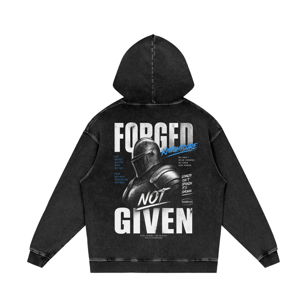 Knightcore - Snow Washed Loose Cotton Hoodie