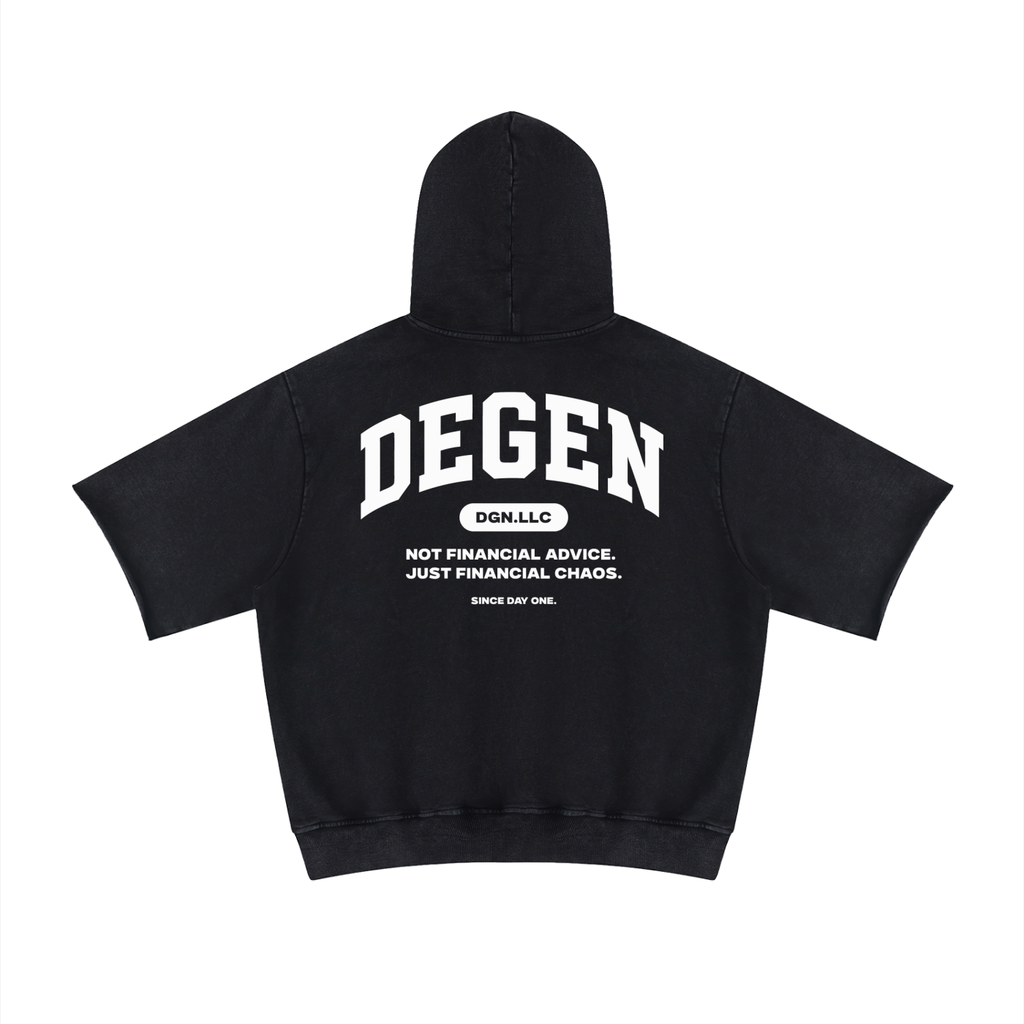 Unisex Mineral Wash Short Sleeve Hoodie
