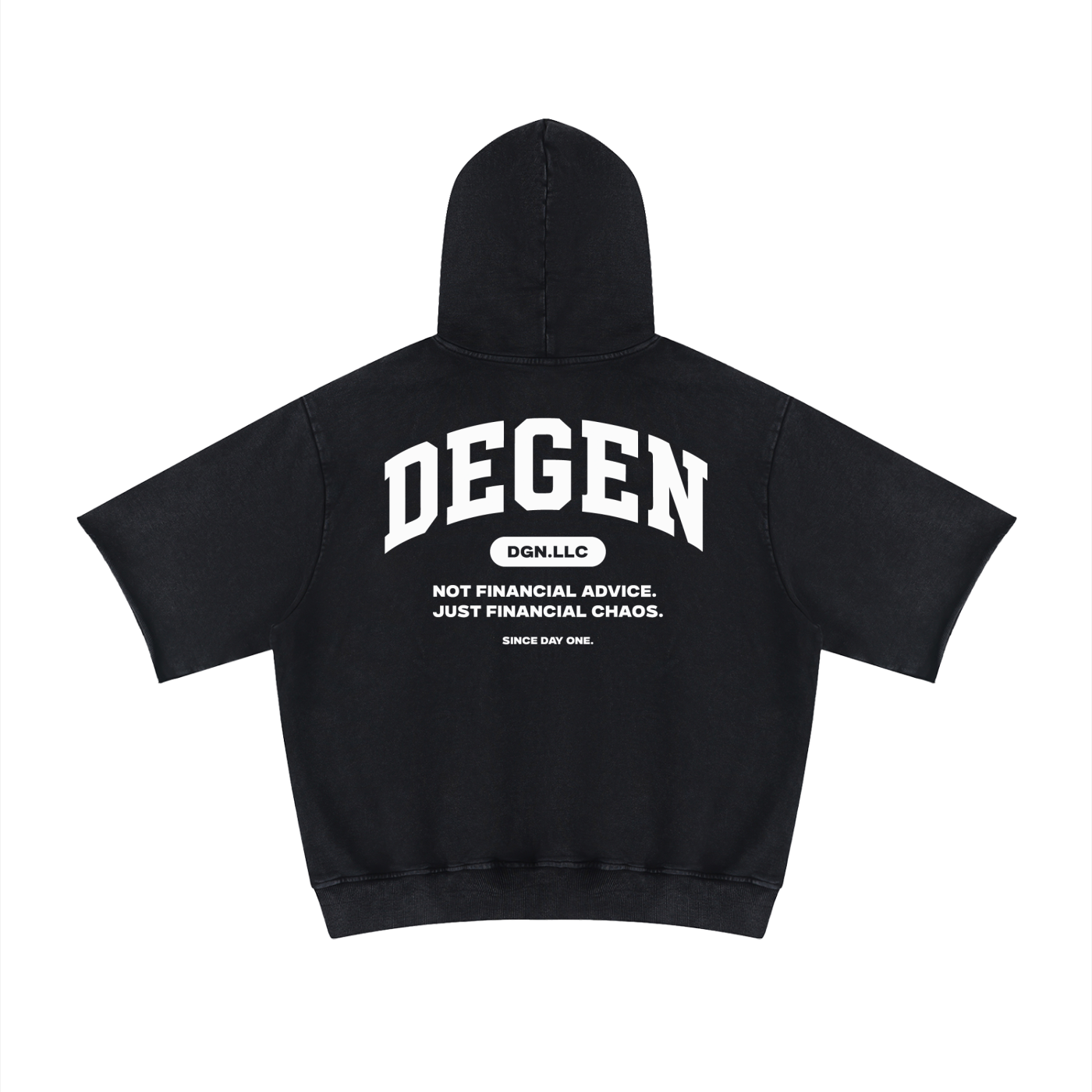 Unisex Mineral Wash Short Sleeve Hoodie