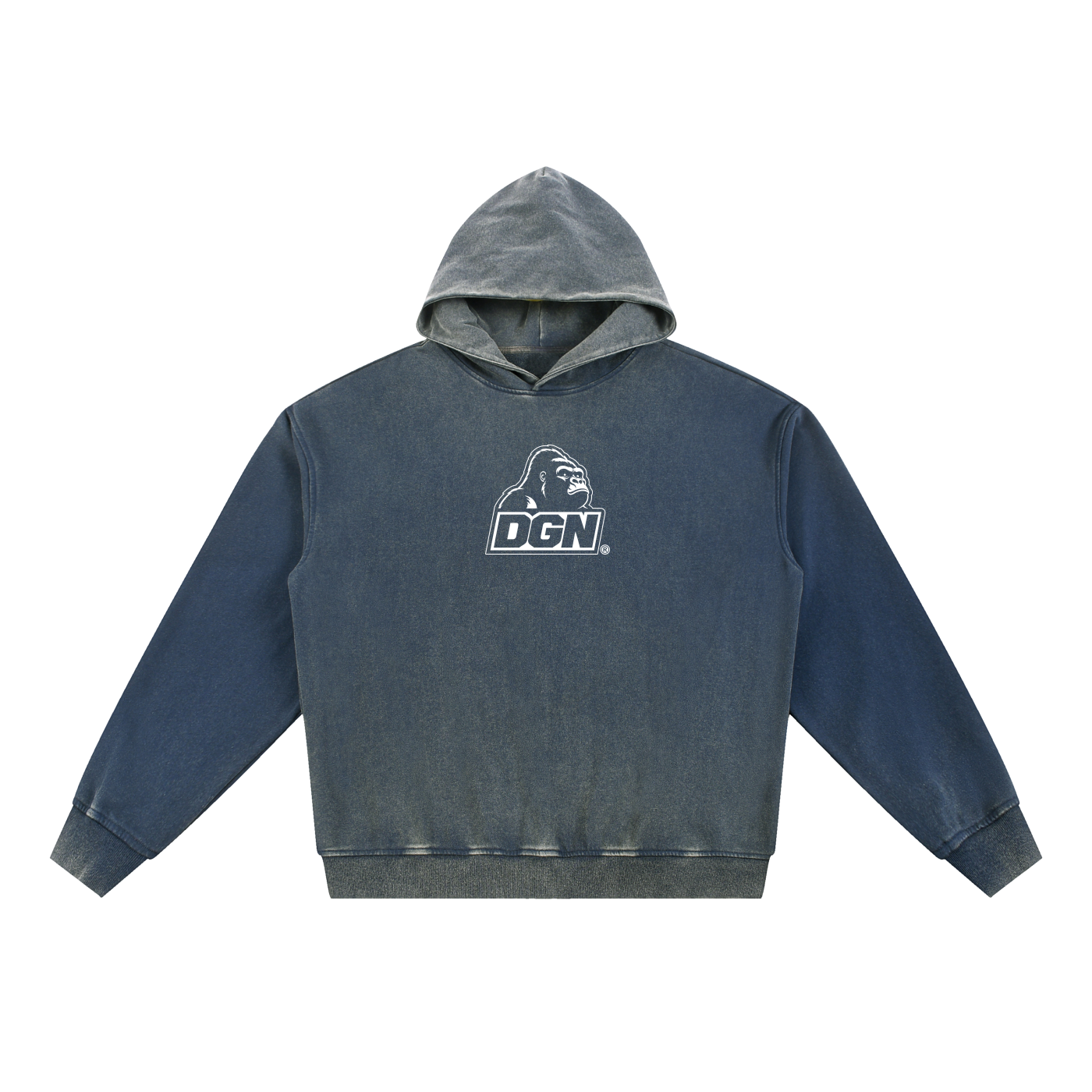 Vintage Washed Gradient Fleece Hoodie