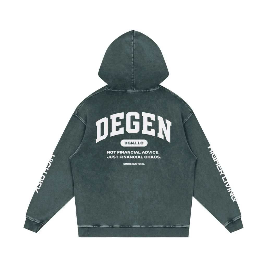 Snow Washed Loose Cotton Hoodie