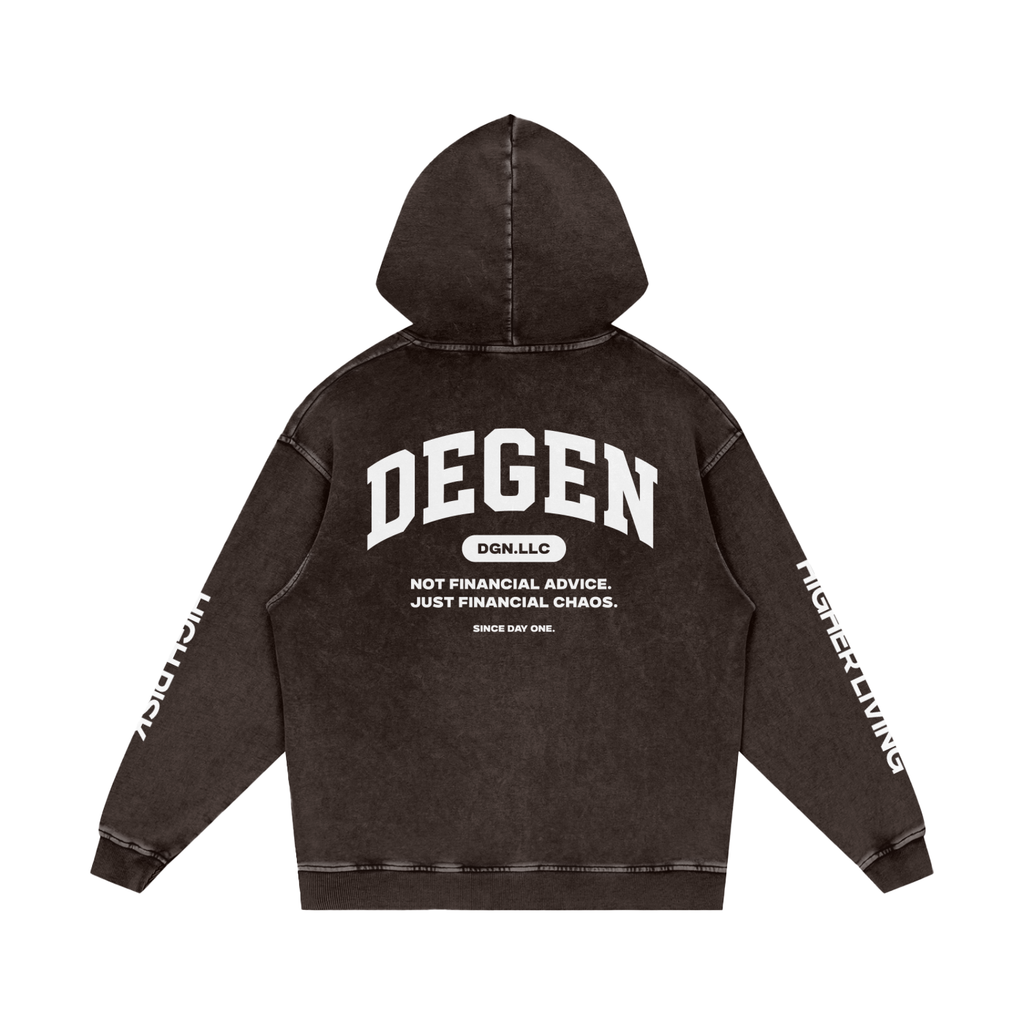 Snow Washed Loose Cotton Hoodie