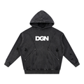 Snow Washed Distressed Panel Pocket Hoodie