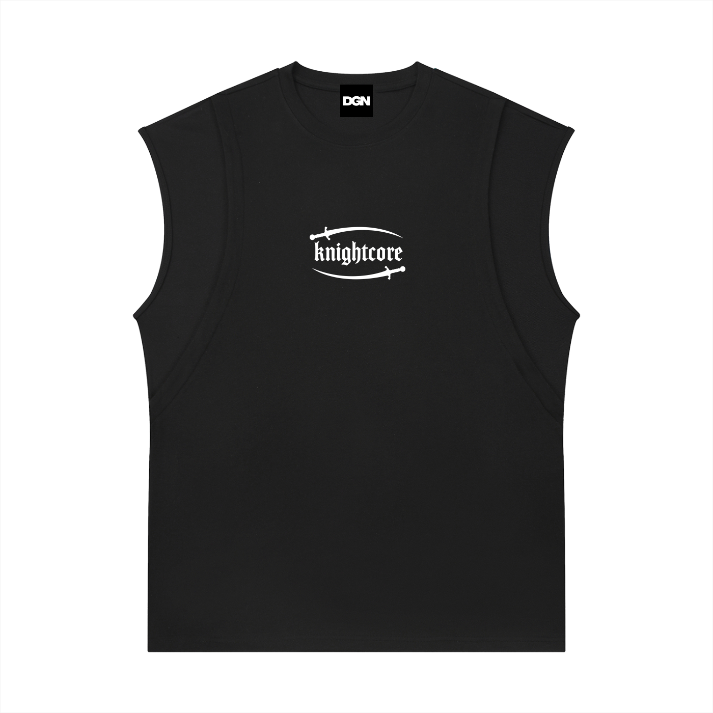 Knightcore - Spliced Panel Sleeveless Muscle T-Shirt