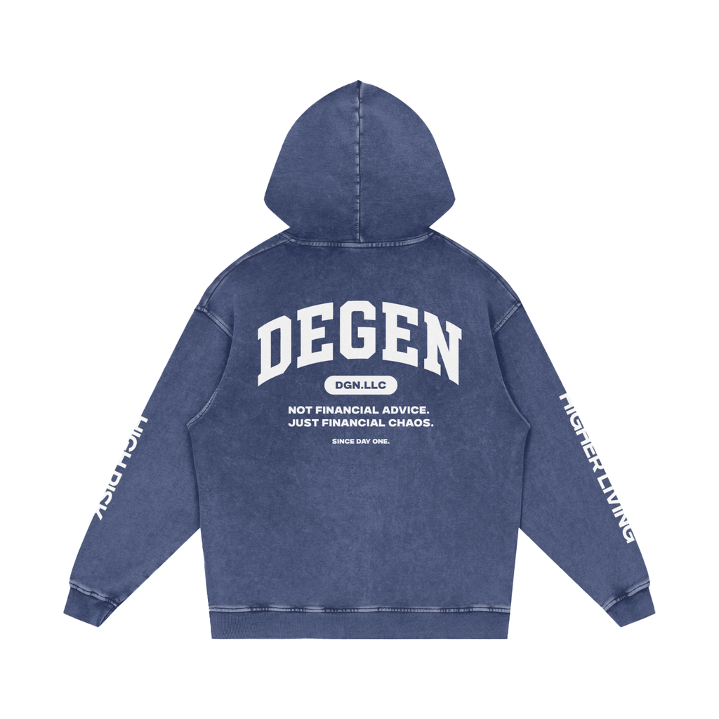 Snow Washed Loose Cotton Hoodie