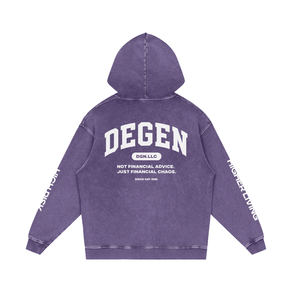 Snow Washed Loose Cotton Hoodie