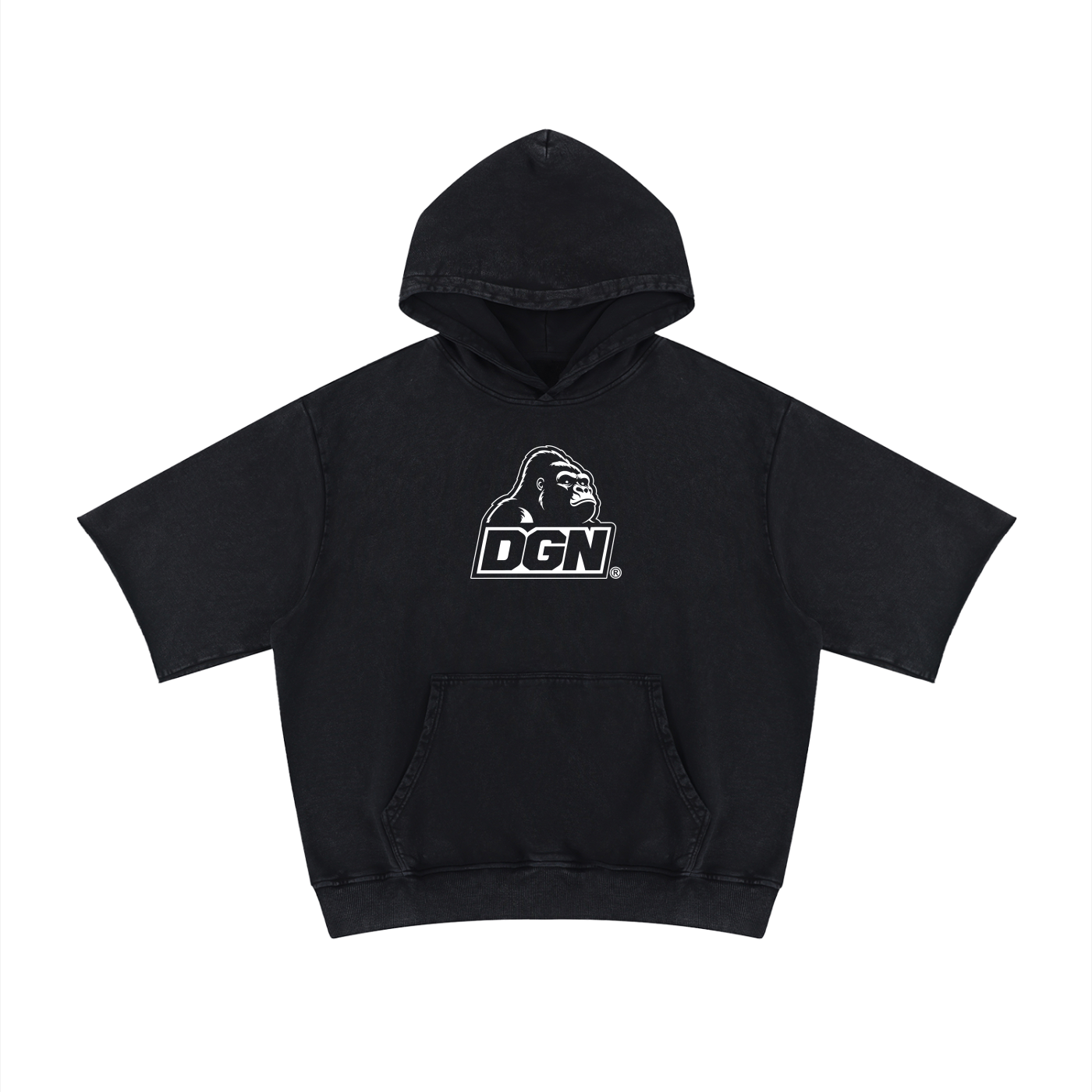 Unisex Mineral Wash Short Sleeve Hoodie