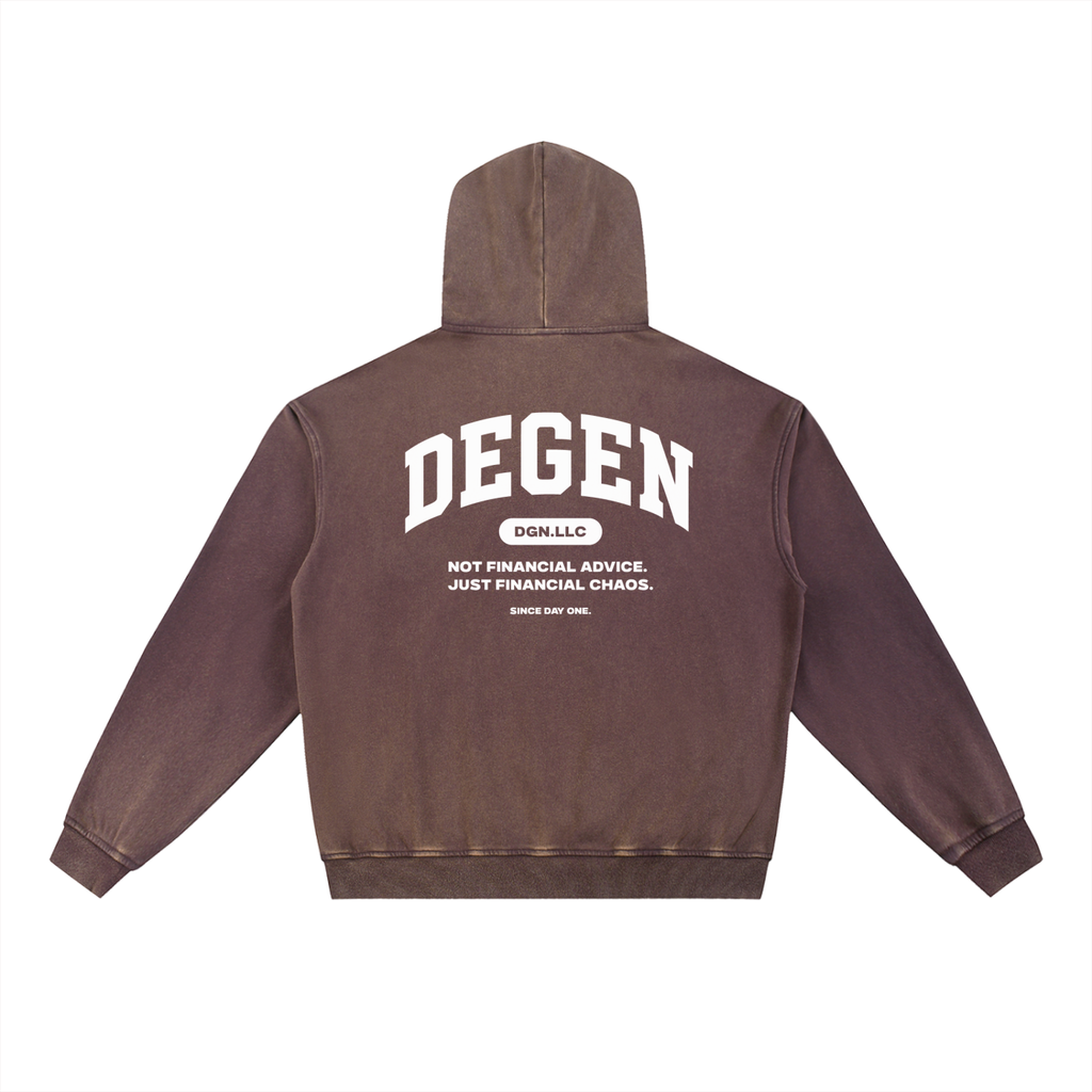 Vintage Washed Gradient Fleece Hoodie