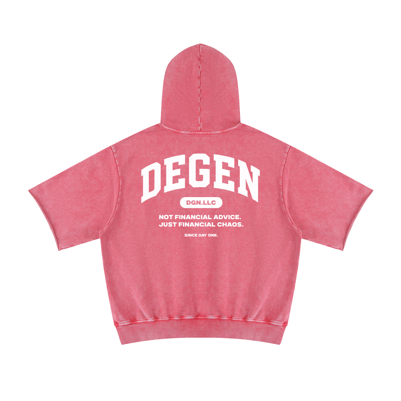 Unisex Mineral Wash Short Sleeve Hoodie